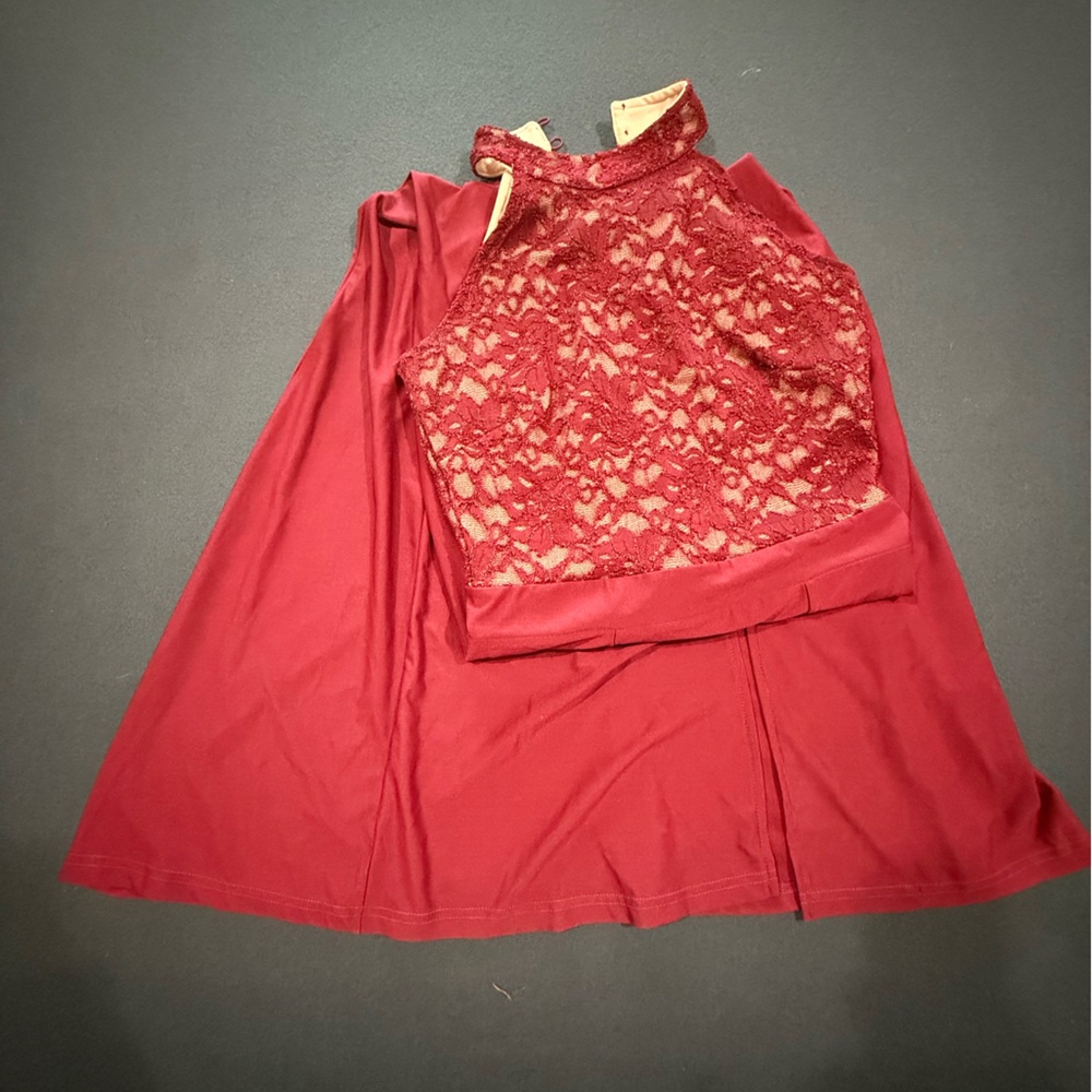 Elegant Red Lace Dress